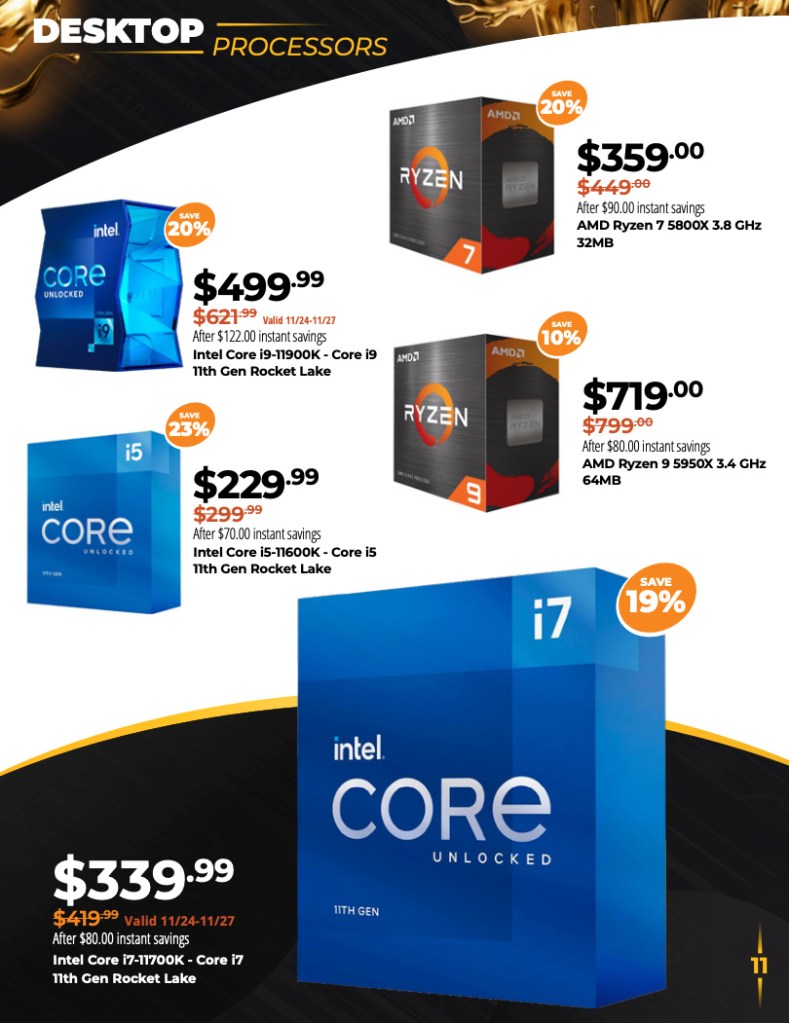 newegg black friday ad 2021 intel and amd discounts