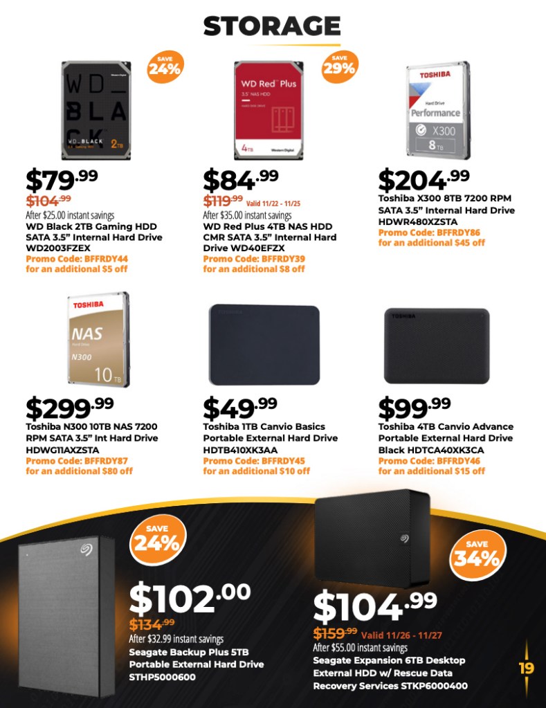 newegg black friday ad 2021 storage deals