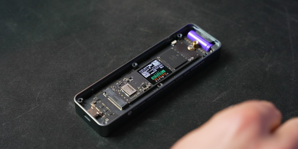 A variety of M.2 drives fit inside the DockCase SSD enclosure..