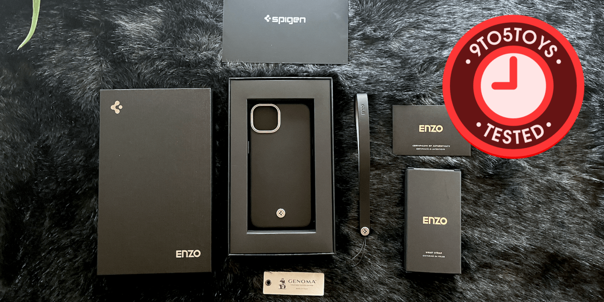 Spigen ENZO iPhone 13 Italian leather case hero