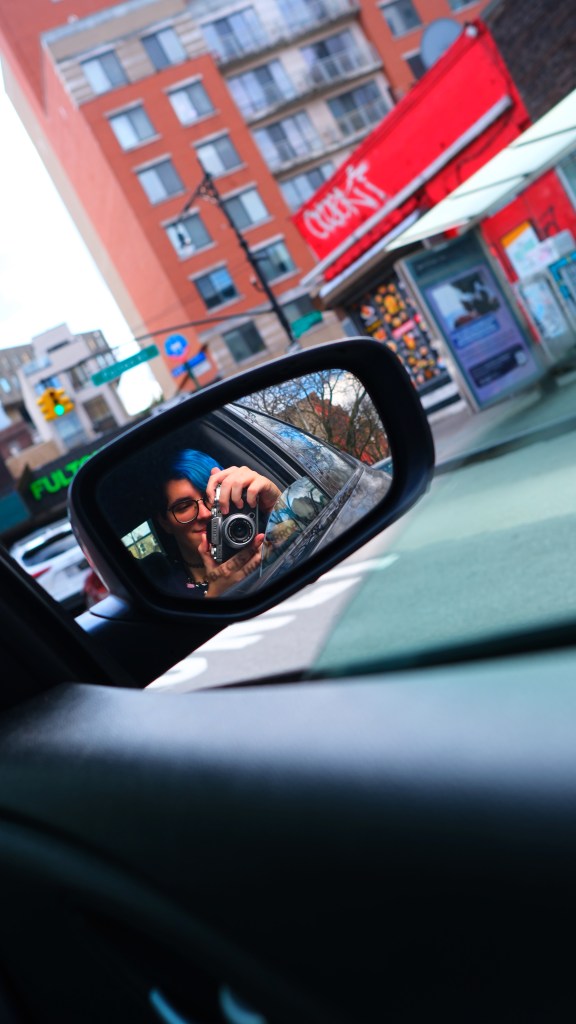 a side view mirror of a car