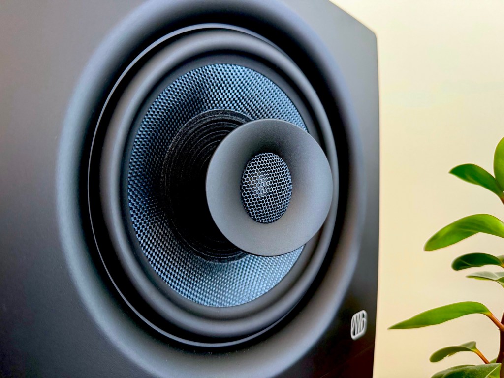 a close up of a speaker