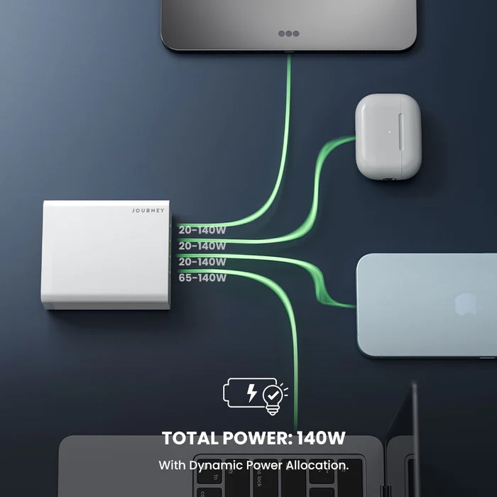 Journey Blitz 140 4-Port USB-C Desktop Charger