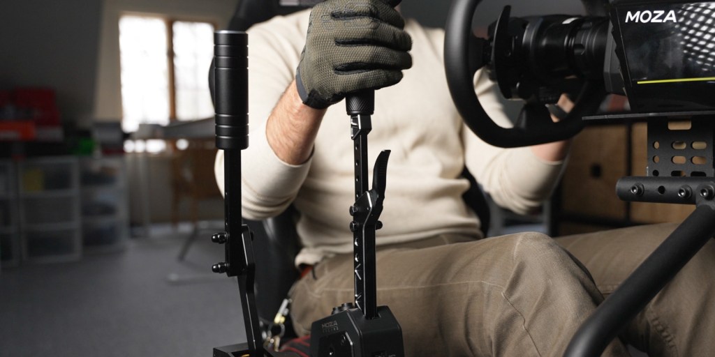 Using the shifter on the GT Racer cockpit