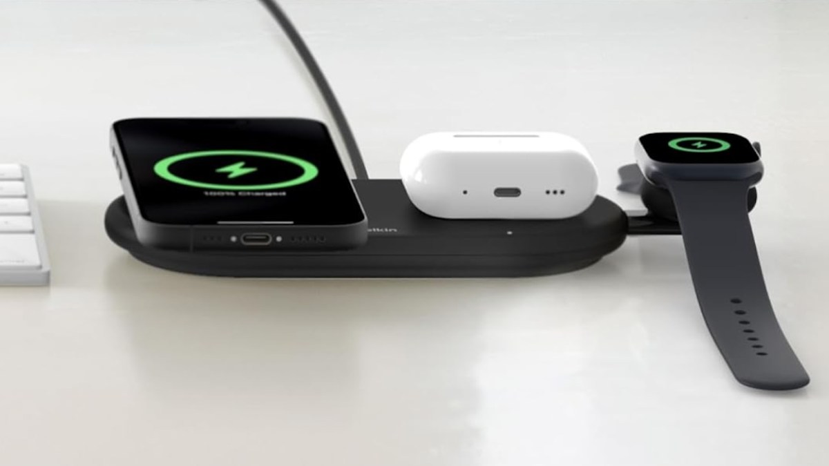 Belkin BoostCharge Pro Qi2 3-in-1 MagSafe Wireless Charging Pad