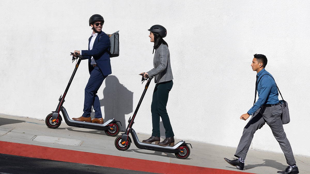 a group of people on segways