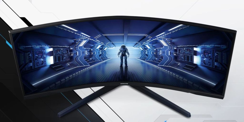 Image showing a render of Samsung Odyssey G55T gaming monitor.