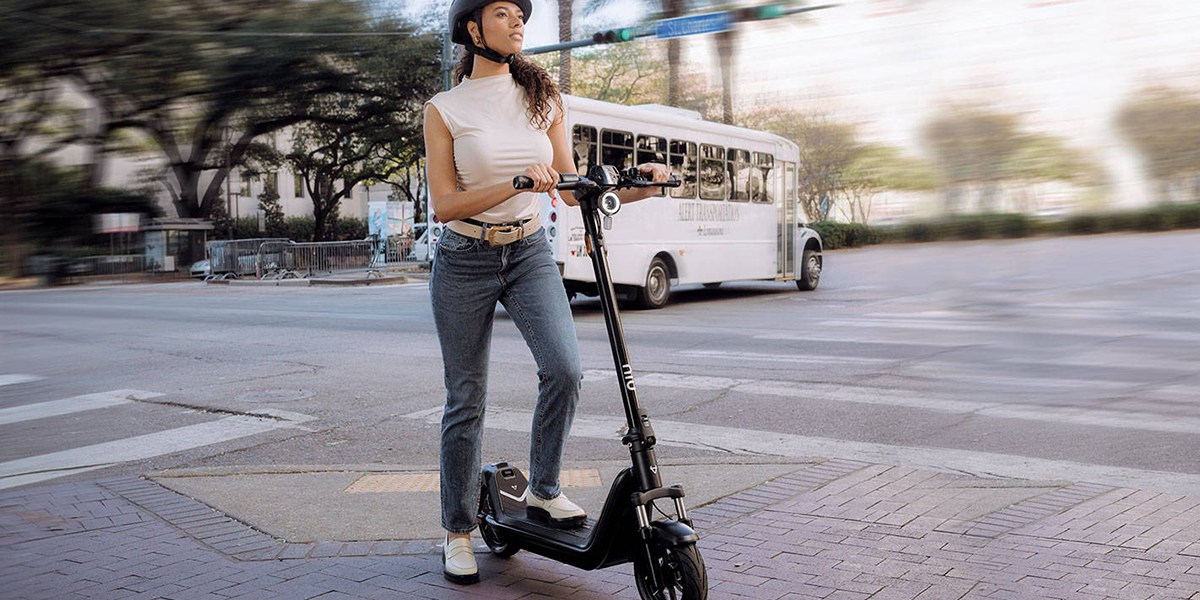 a person on a scooter