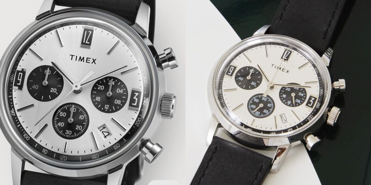 Image showing renders of Timex Marlin 40mm watch in silver.