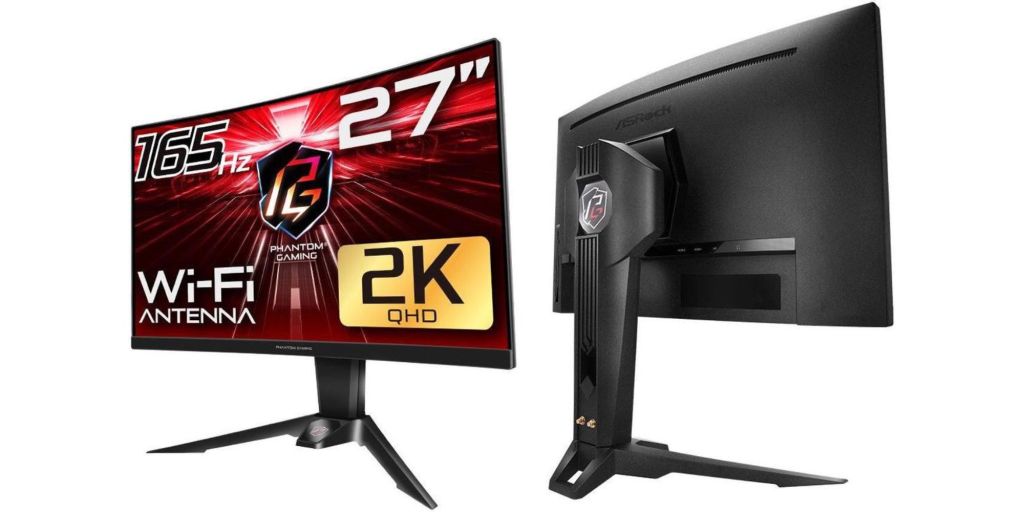 Image showing a render of ASRock's Phantom curved gaming monitor.