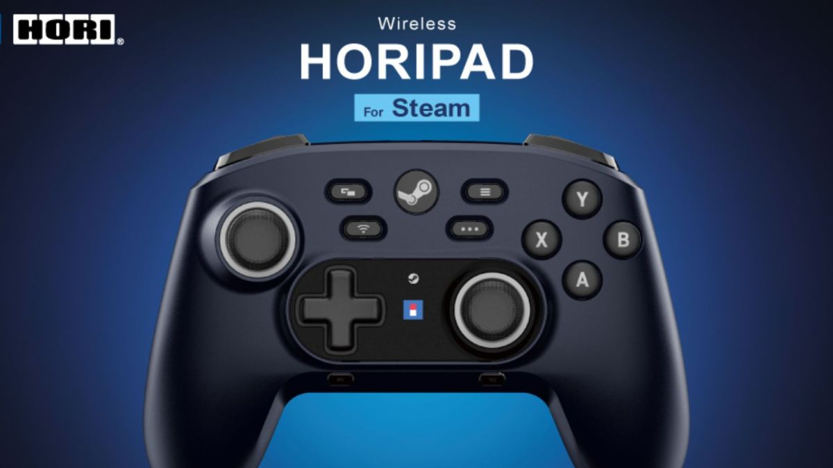 Image showing a render of HORI's new Wireless Horipad gamepad for Steam.