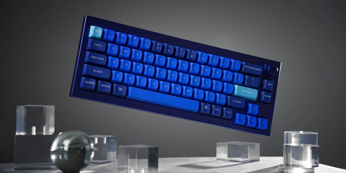 Image showing Keychon's Q2 wired mechanical keyboard in Navi Blue.