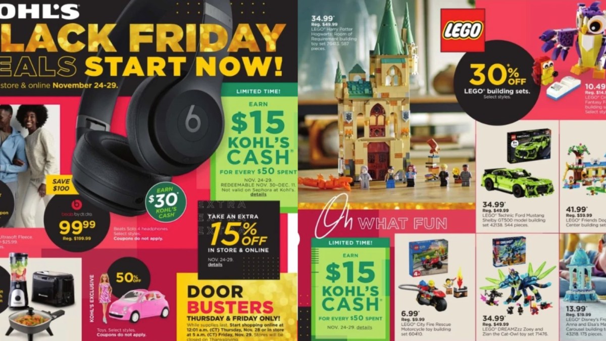 Kohl's Black Friday ad scan deals