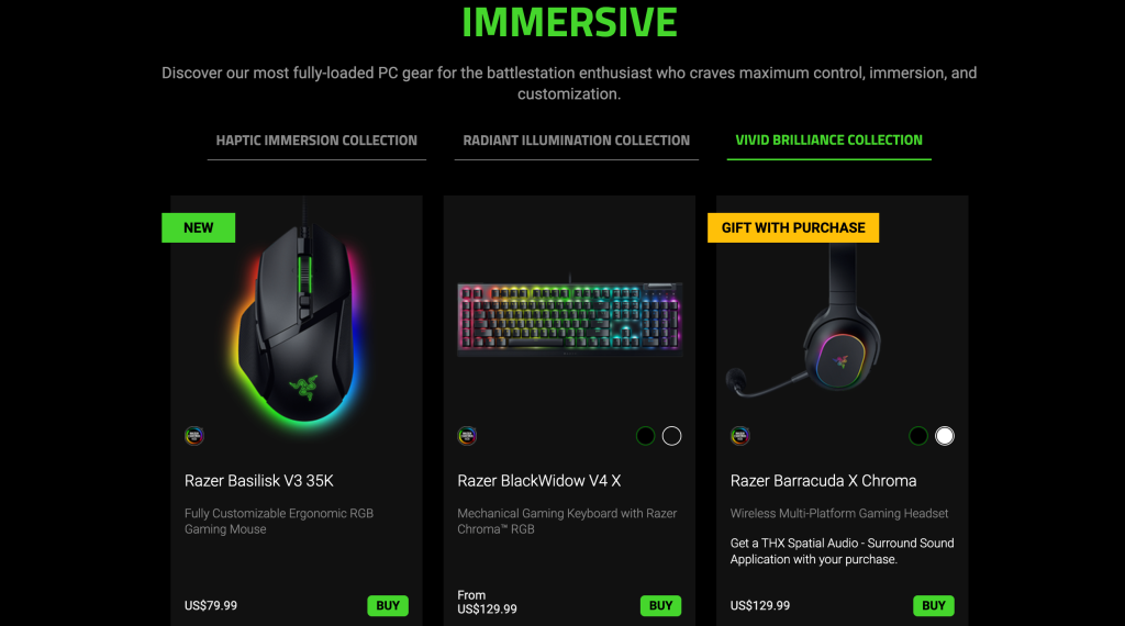 Razer Black Friday 2024 Holiday Gift Guide ad.