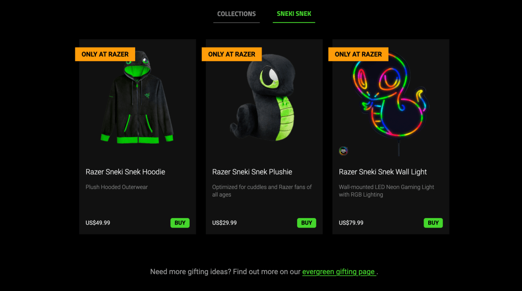 Razer Black Friday 2024 Holiday Gift Guide ad.