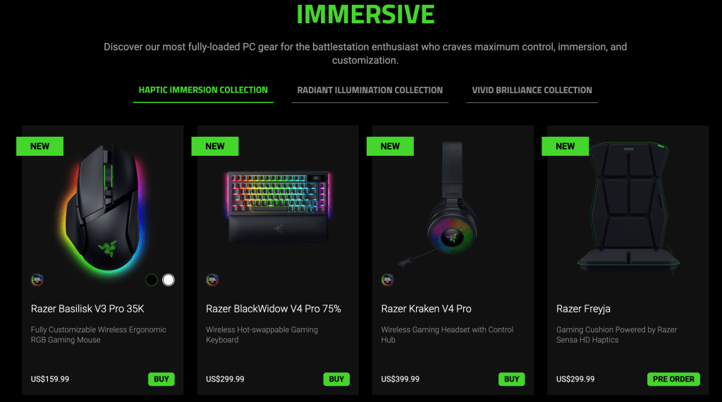 Razer Black Friday 2024 Holiday Gift Guide ad.