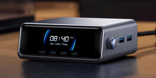 Image showing a render of Anker's 250W GaN charging station.