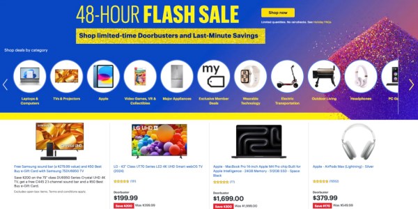 Best Buy 48-hour holiday Flash Sale