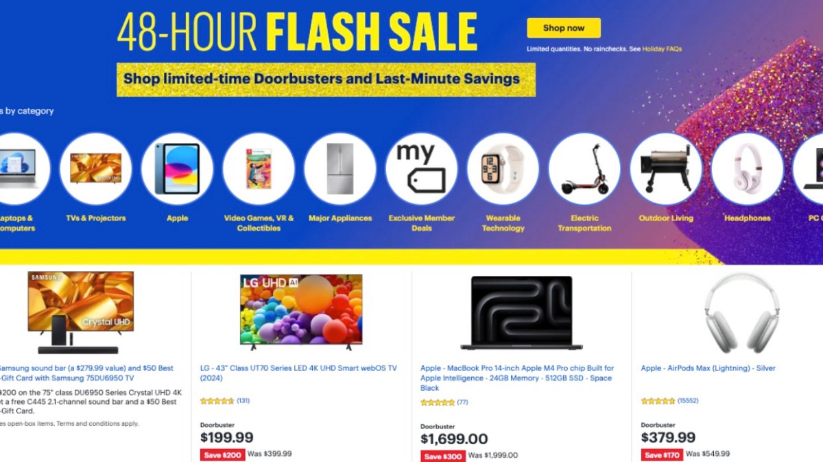 Best Buy 48-hour holiday Flash Sale