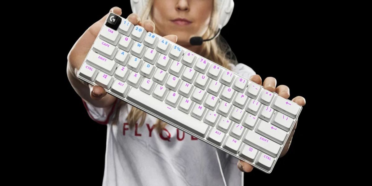 Image showing a person holding Logitech's G PRO X 60 LIGHTSPEED wireless keyboard.