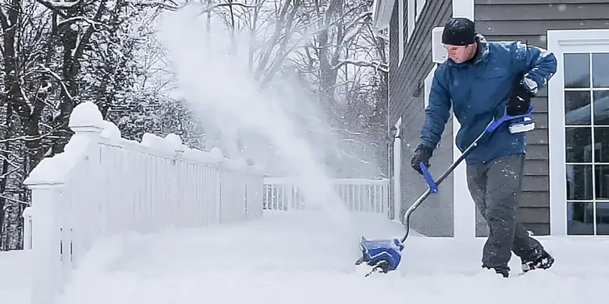 a man shoveling snow