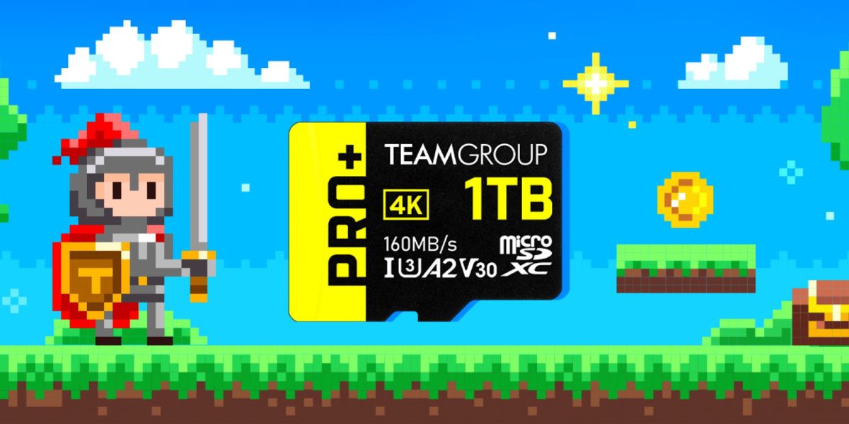 Image showing a render of TEAMGROUP's 1TB A2 Pro Plus microSD card.