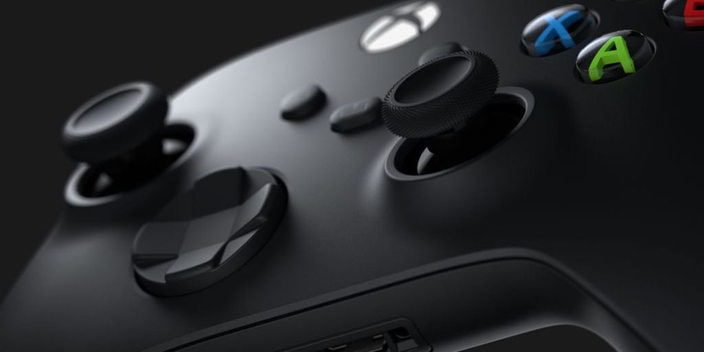 Image showing a close up of Microsoft Xbox controller in black.