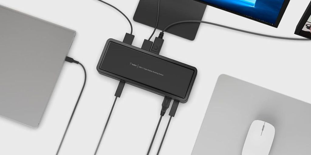 Image showing a render of Belkin's 14-port USB-C dock.