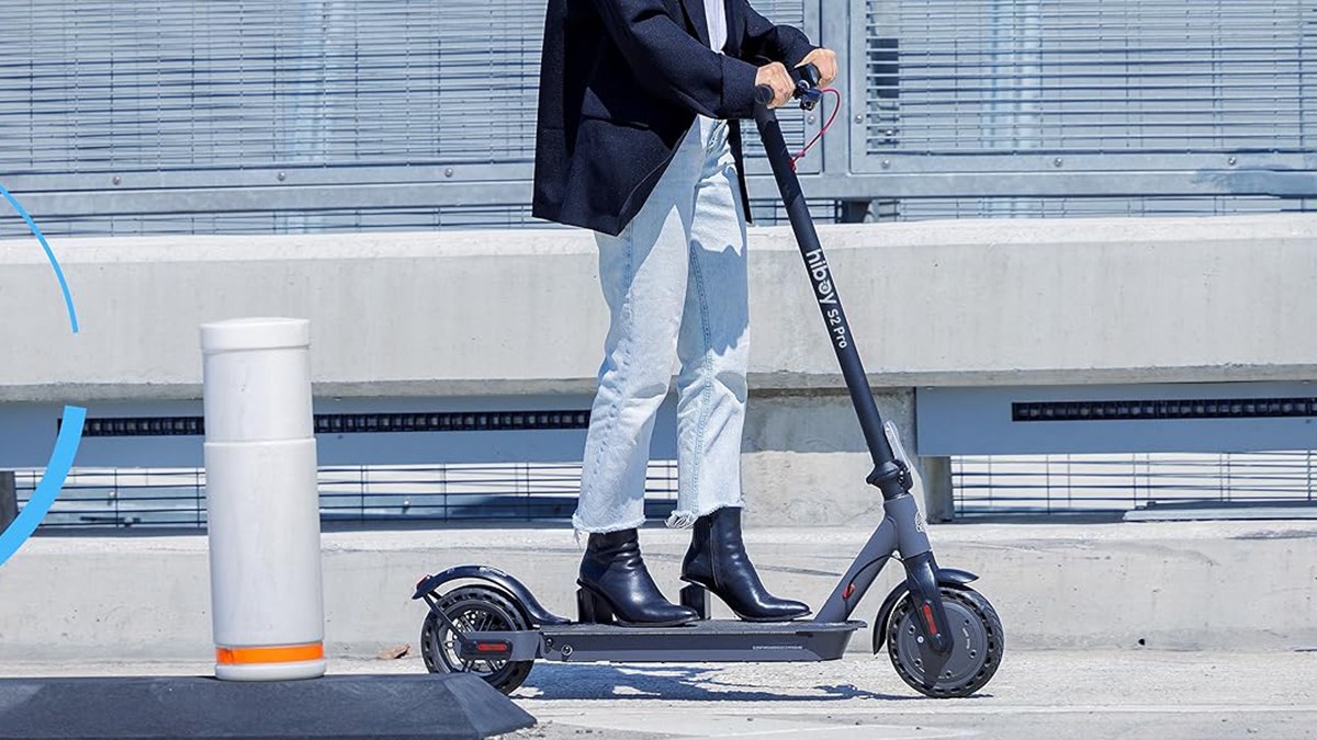 a person on a scooter