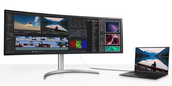 Image showing a render of LG's 49-inch UltraWide 144Hz Nano IPS monitor.