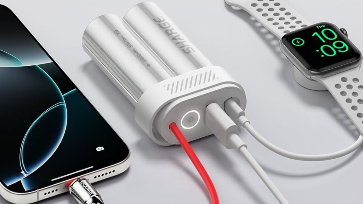 Image showing a render of Sharge Pouch Mini power bank.