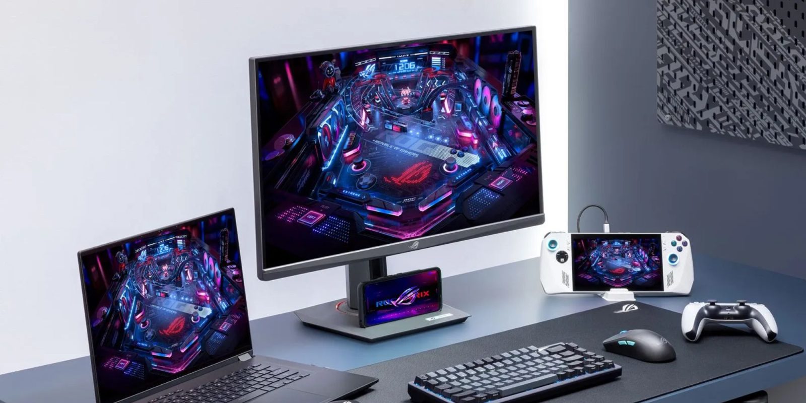 Image showing a render of ASUS' ROG Strix 27-inch 4k 160Hz gaming monitor.