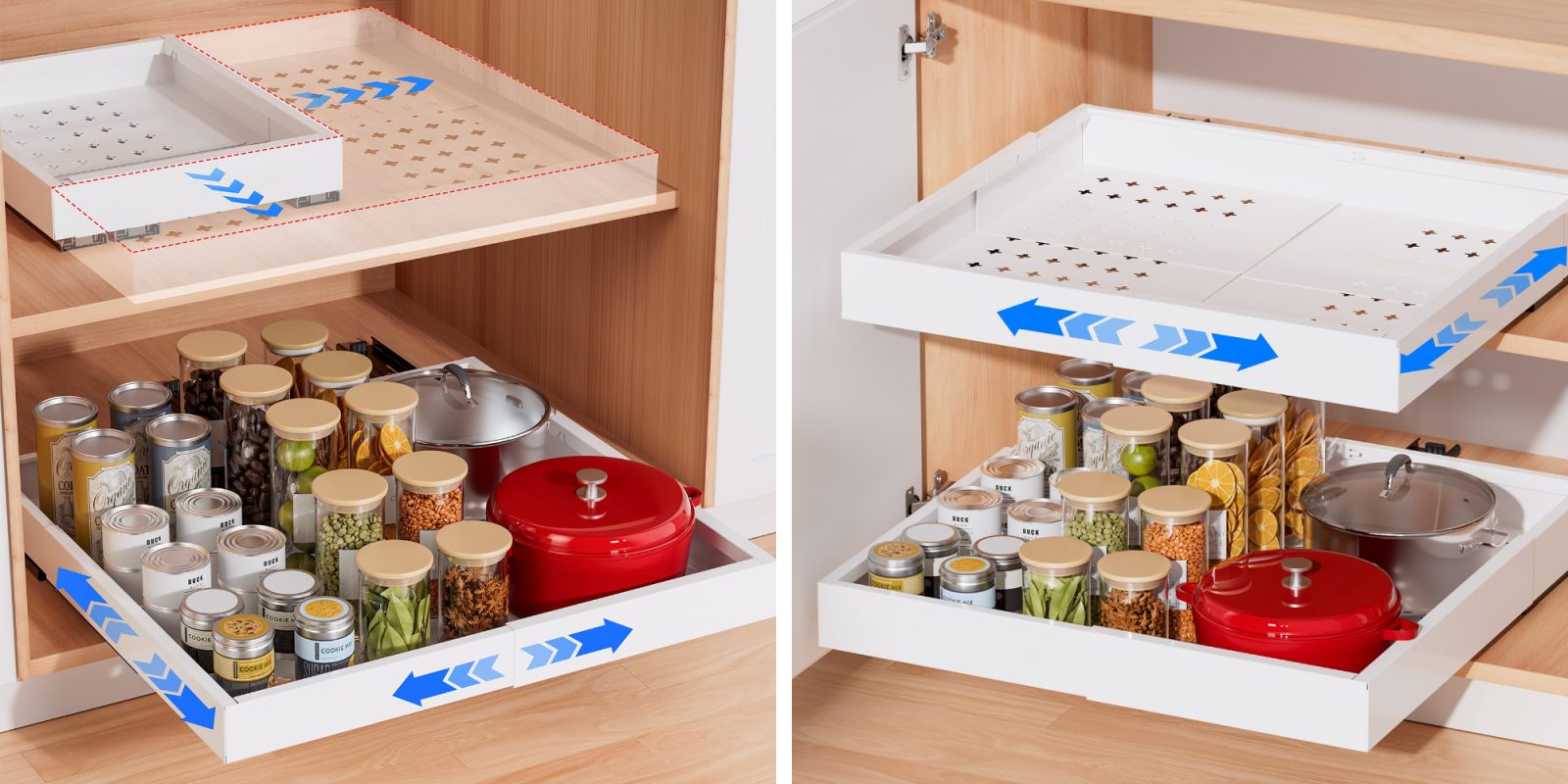 A close up of a drawer