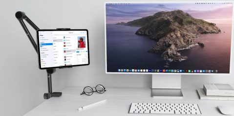 A computer on a desk