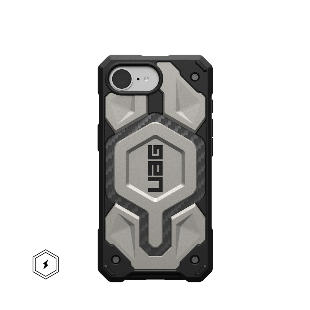 A black and silver cell phone case