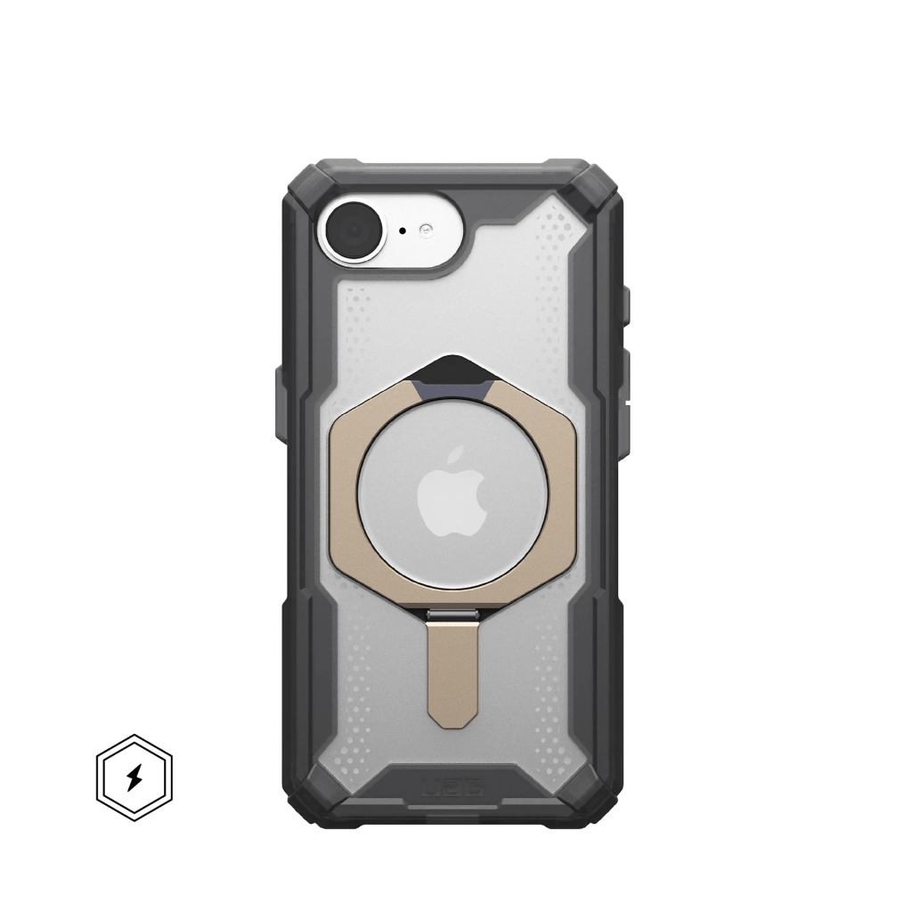 A phone with a ring on the back