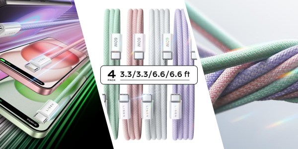 A collage of different colored cords