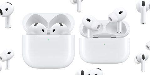 A white wireless earbuds in a case