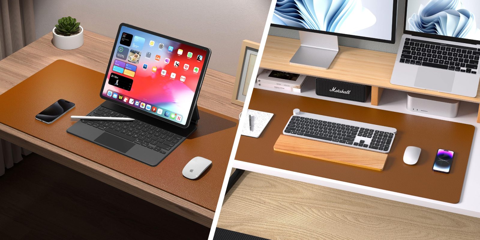 A computer on a desk