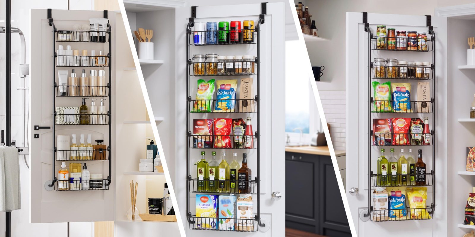 A door with food and drinks on it