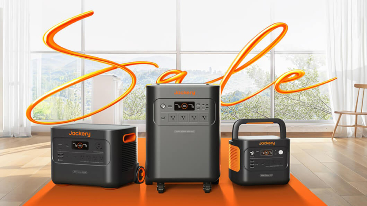 A group of black and orange electrical devices