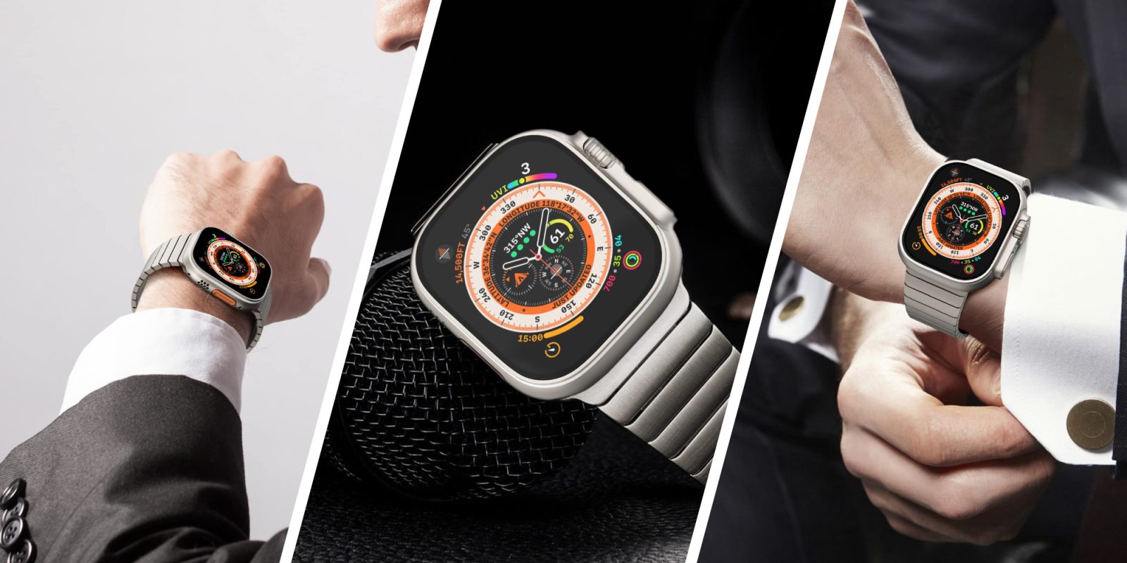 A collage of a man's face and a smart watch