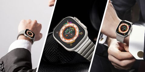 A collage of a man's face and a smart watch