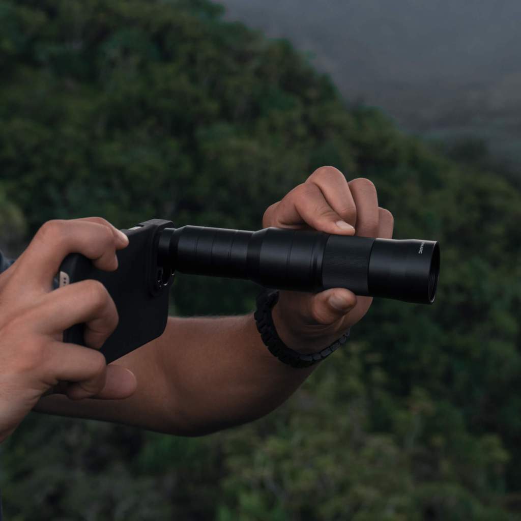 A person holding a camera