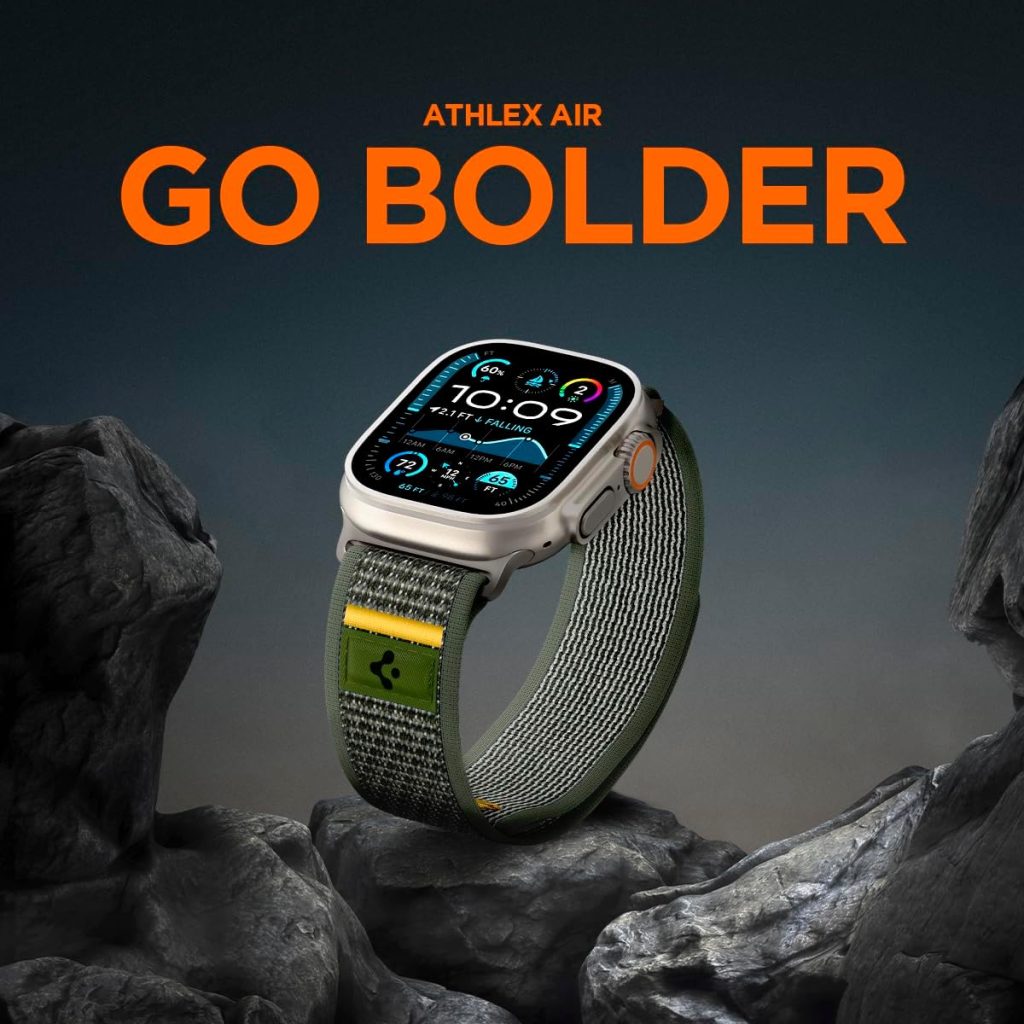 A smart watch on rocks