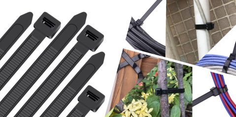 A group of black straps