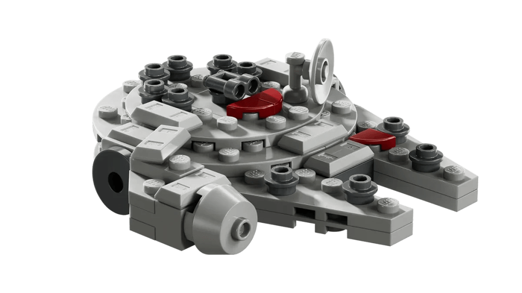 A toy spaceship with a black background
