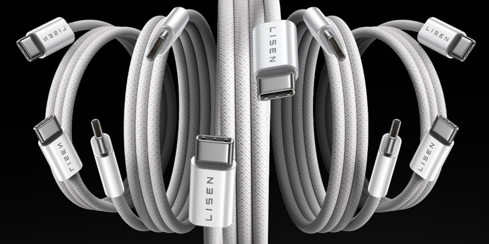 A group of white cables