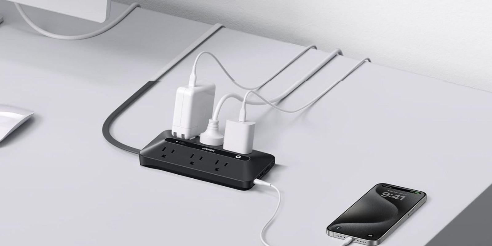 Image showing a render of Anker's 10-in-1 power strip.