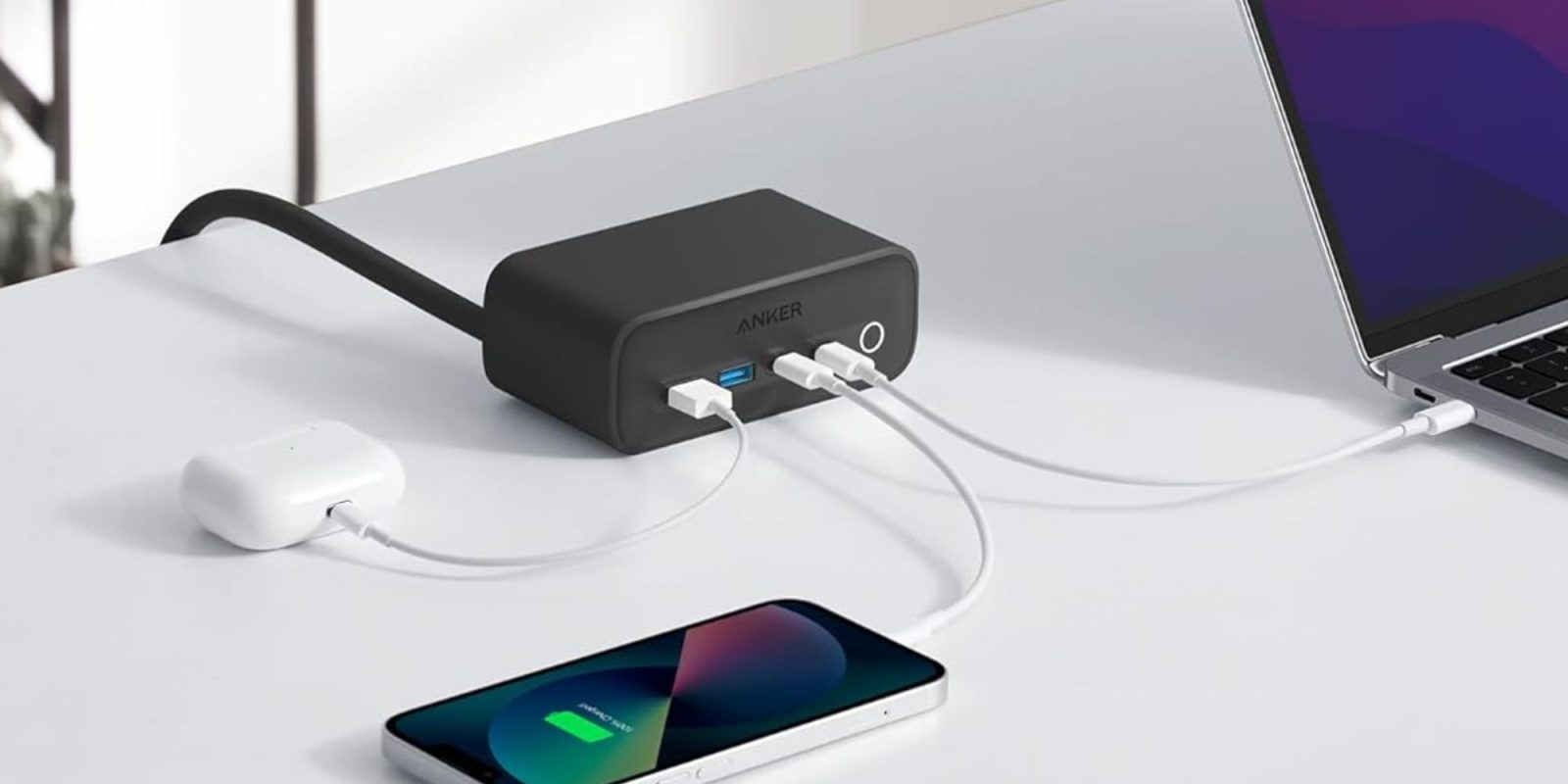 Image showing Anker's 525 7-in-1 charging station in black.